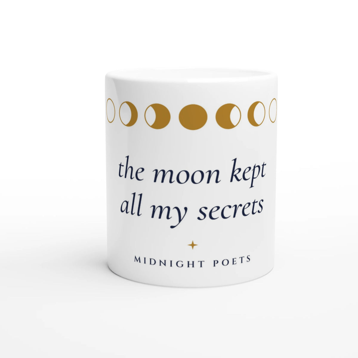 The moon kept all my secrets mug, moon phase poetry mug