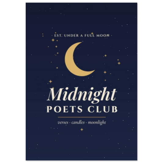 Midnight Poets Club celestial wall art print, witchy dark academia decor – view 2