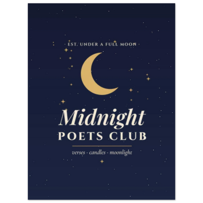 Midnight Poets Club celestial wall art print, witchy dark academia decor – view 3