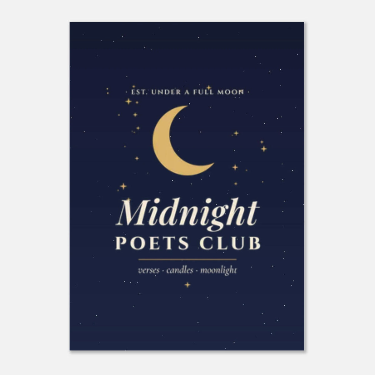 Midnight Poets Club celestial wall art print, witchy dark academia decor – view 4