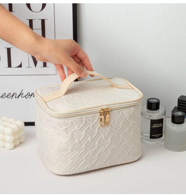 Black White Umizolco Premium Large CapacityPortable Travel Makeup Bag, Multi FunctionalCosmetic Organizer, Stain Resistant, HandheldSquare Bag - Image 9