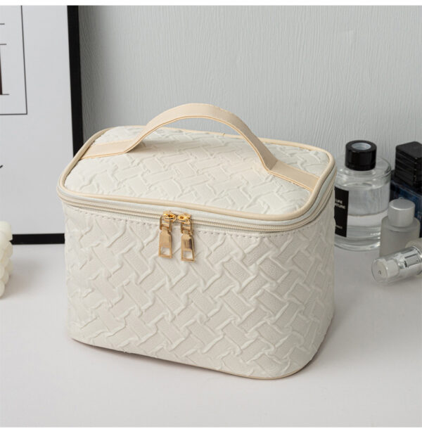 Black White Umizolco Premium Large CapacityPortable Travel Makeup Bag, Multi FunctionalCosmetic Organizer, Stain Resistant, HandheldSquare Bag - Image 8