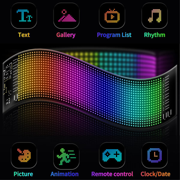 14 Inch Programmable Pixel Panel With Preloaded Animations Scrollable Display For Multi Scenario Use In Support Events Parties And Transportation - Image 2