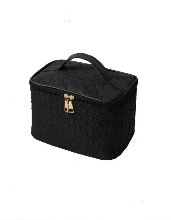 Black White Umizolco Premium Large CapacityPortable Travel Makeup Bag, Multi FunctionalCosmetic Organizer, Stain Resistant, HandheldSquare Bag - Image 6