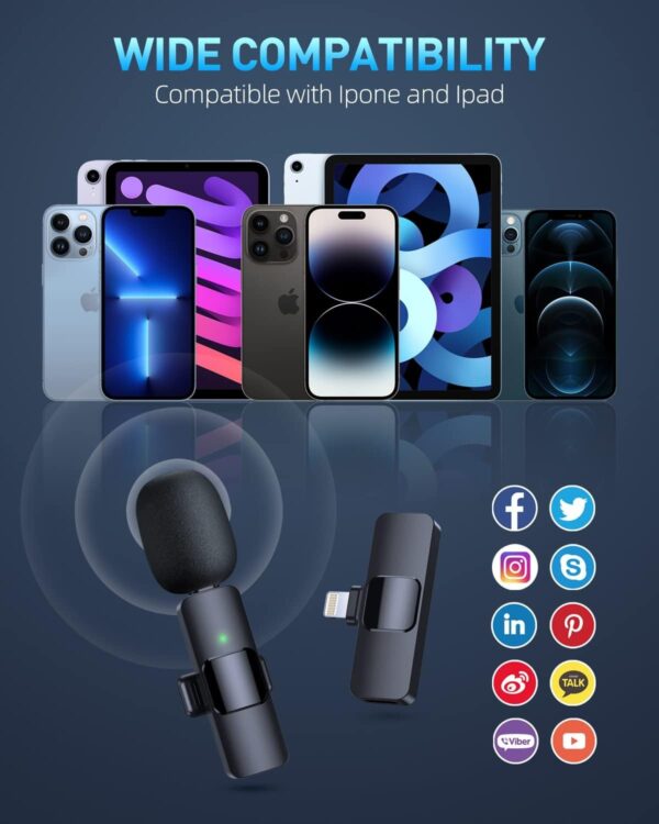 Wireless Lavalier Microphone, Type - C IPhone 15, 16, Rechargeable Wireless Microphone For Video Recording, Game Live Streaming, Interview, Vlog - Image 3