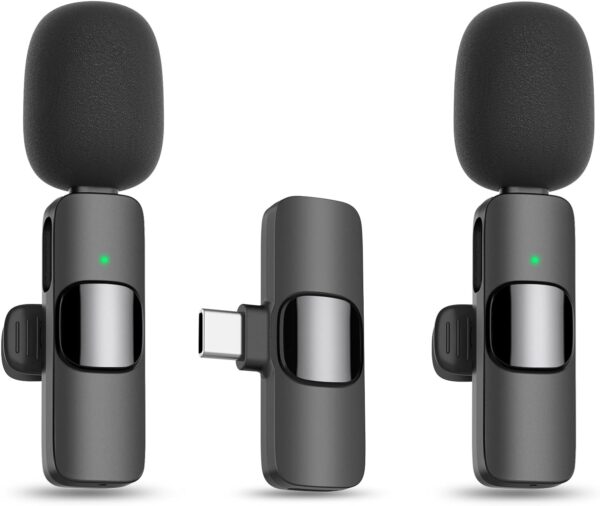 Wireless Lavalier Microphone, Type - C IPhone 15, 16, Rechargeable Wireless Microphone For Video Recording, Game Live Streaming, Interview, Vlog - Image 2